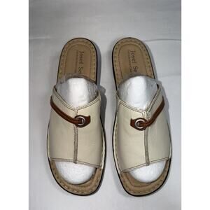 Josef Seibel Cream Tan Leather Slides 1” Heels EU 40 / US 9.5 Excellent